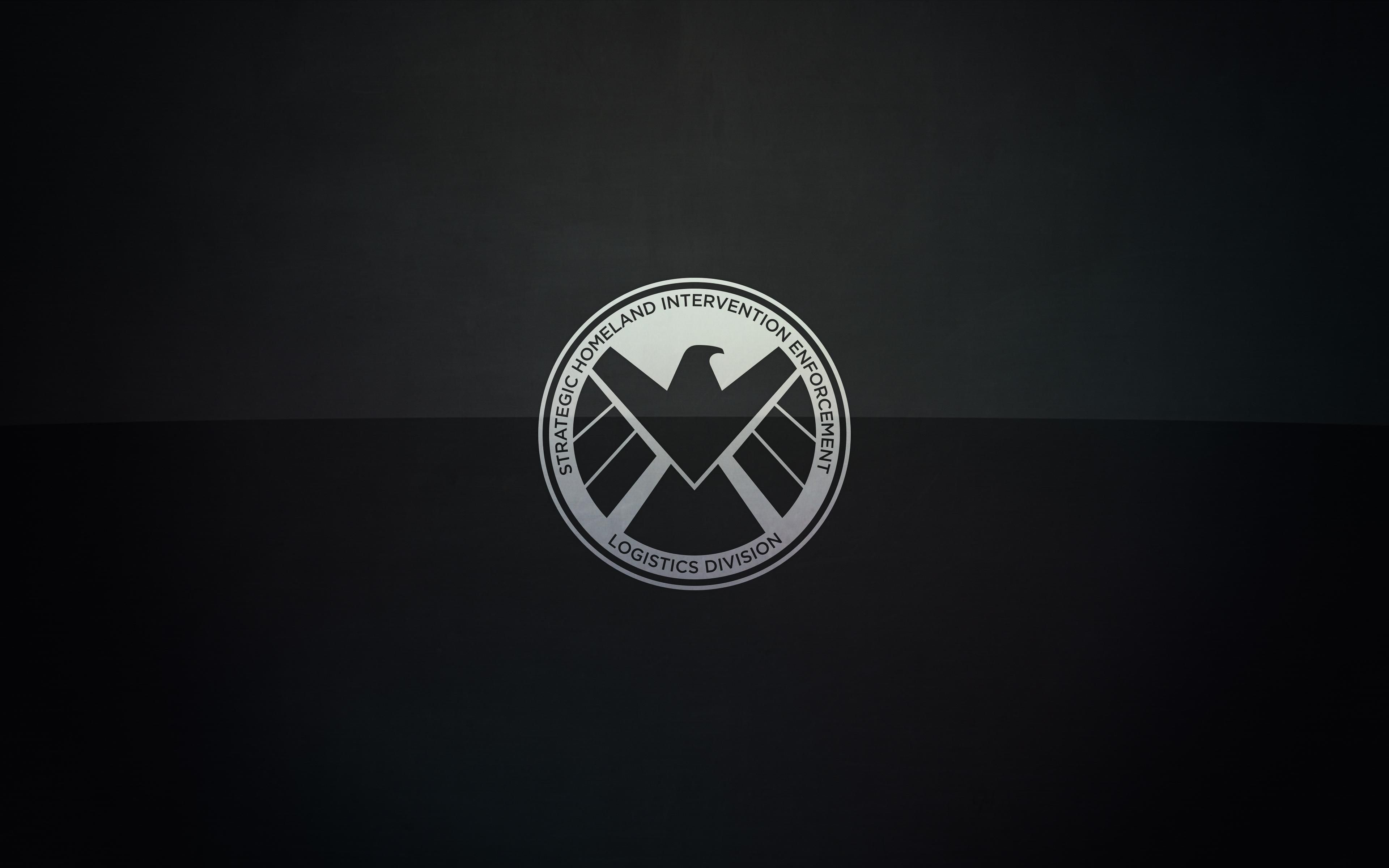 Logo S.H.I.E.L.D. su nero, 3840x2400 4K Ultra HD, Monitor 4K