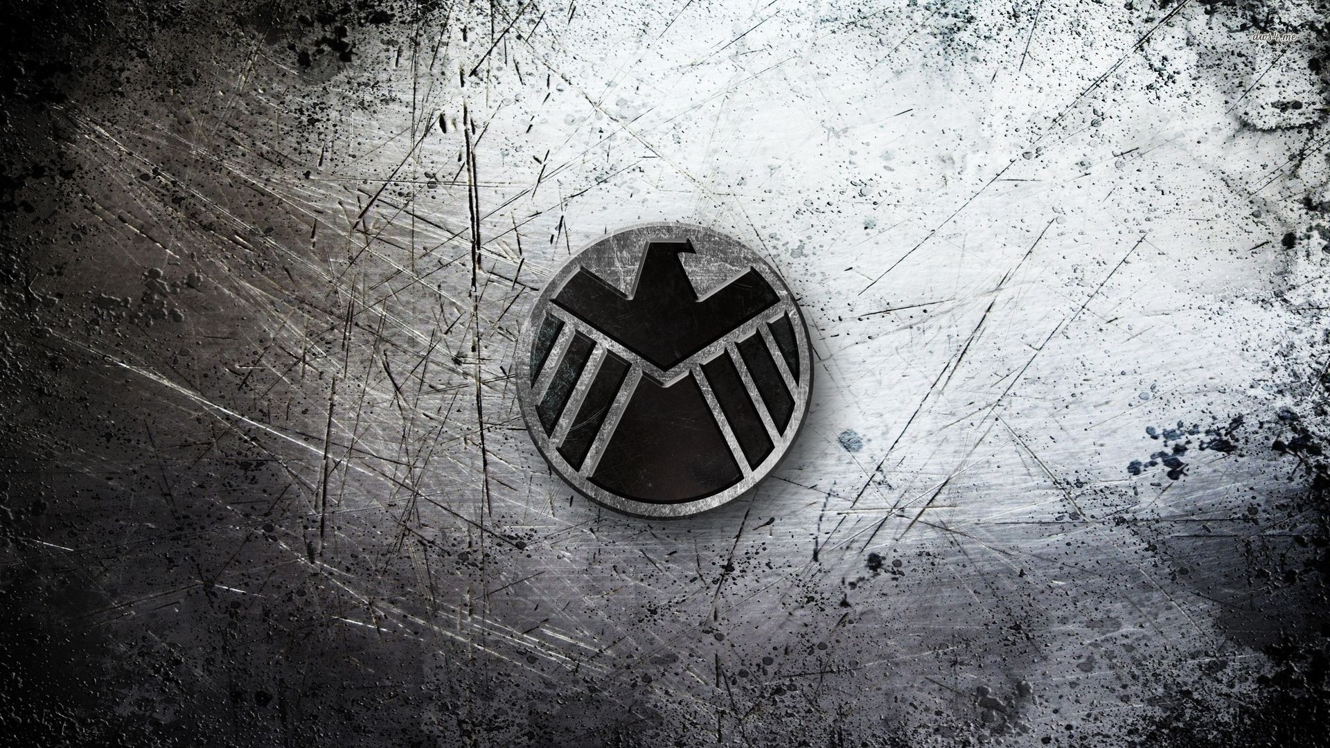 Logo SHIELD grunge grigio, 1920x1080 Full HD, Desktop