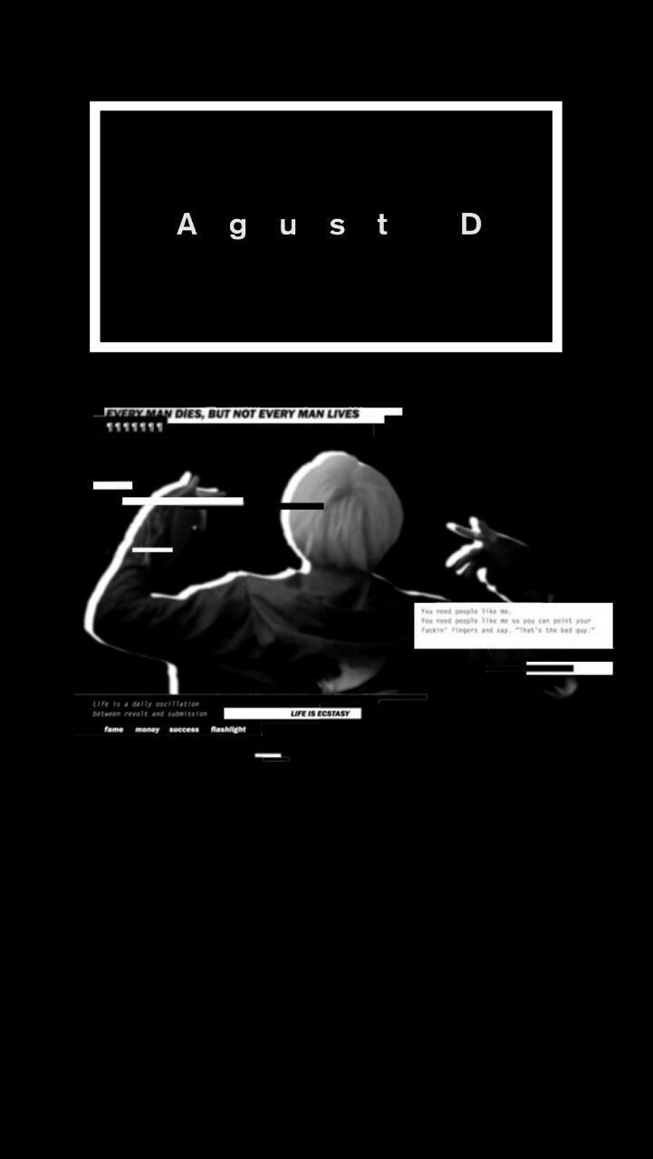 Agust D silhouette sfondo nero, 721x1280 Verticale, Mobile