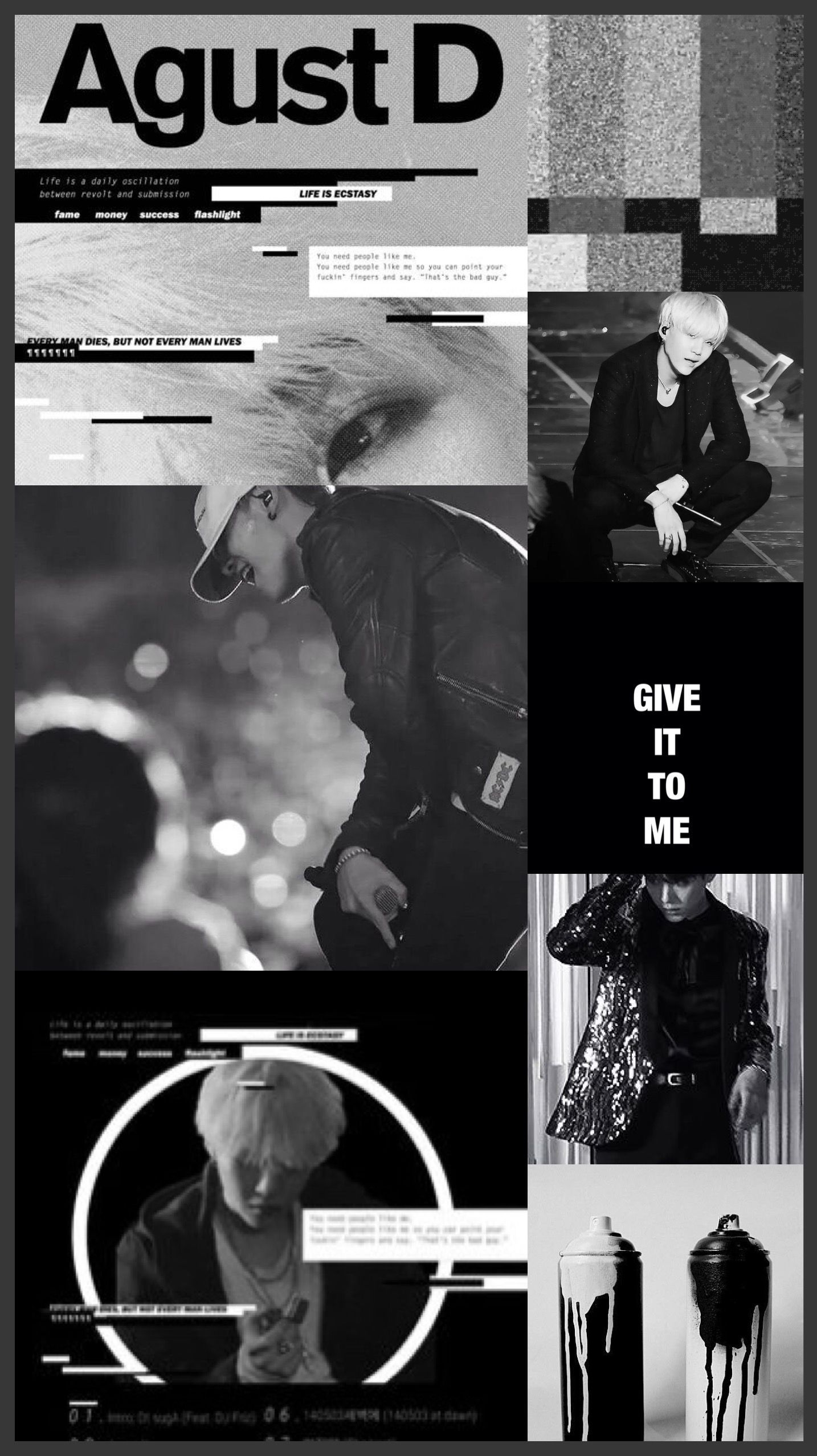 Agust D collage bianco e nero, 1434x2556 Full HD Verticale, Smartphone