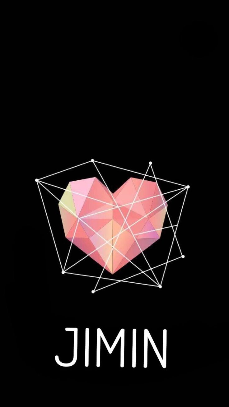 Cuore geometrico Jimin BTS, gruppo K-pop, 736x1309 Verticale, Mobile