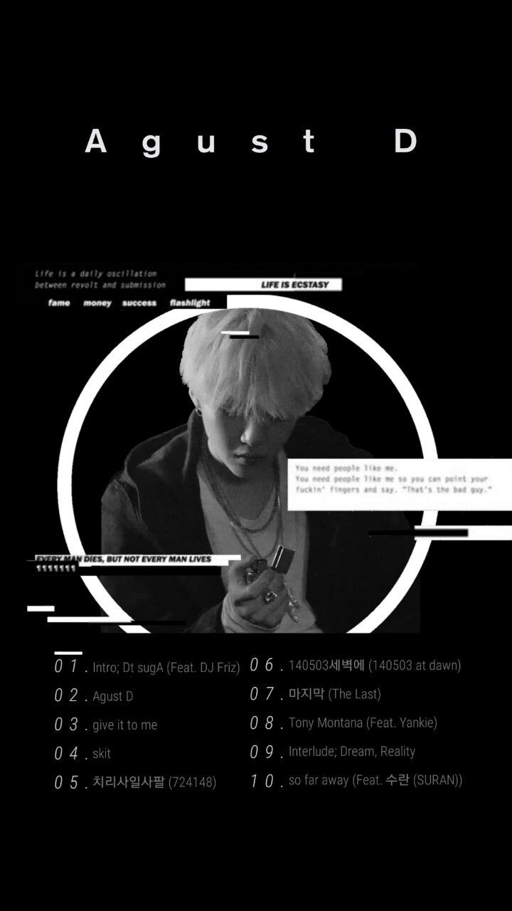 Agust D wallpaper bianco nero, 720x1280 Full HD Verticale, Smartphone
