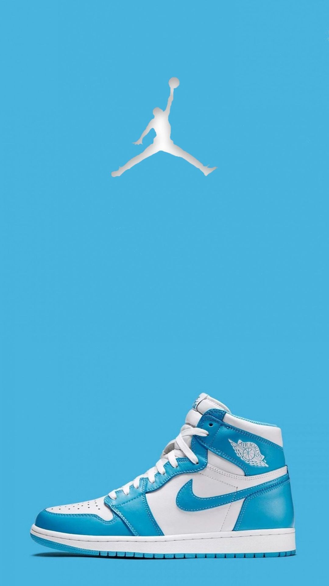 Scarpa Nike Jordan 1 azzurra, abbigliamento sportivo, 1080x1920 Verticale, Telefono
