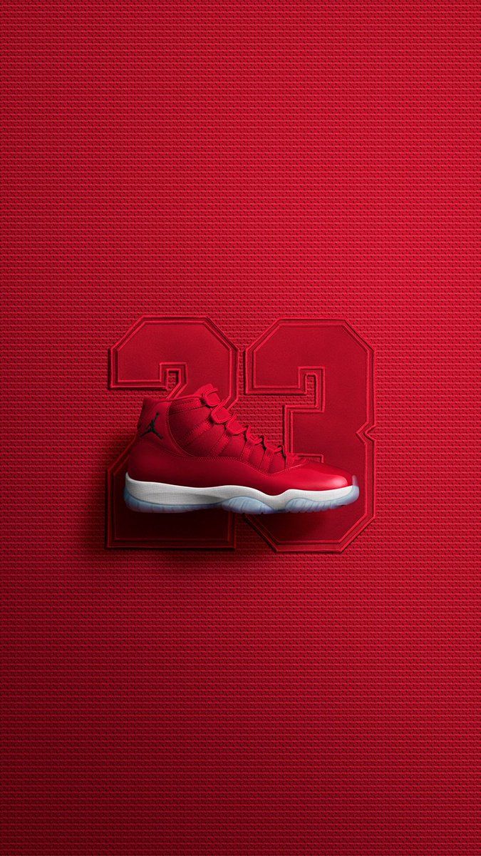 Air Jordan 11 rossa sfondo, Nike, 675x1200 Verticale, iPhone Pro