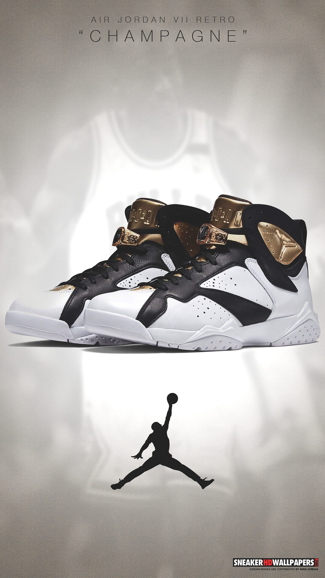 Air Jordan 7 Champagne sneaker, 1242x2208 Full HD Verticale, iPhone