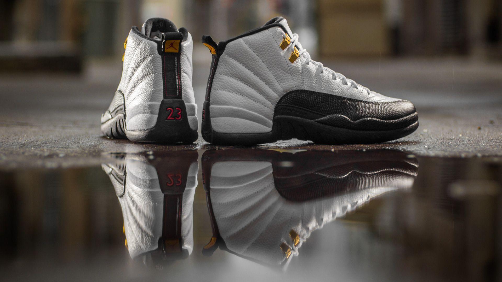 Sneaker Air Jordan 12 bianca nera, Nike, 1920x1080 Full HD 1080p, Laptop