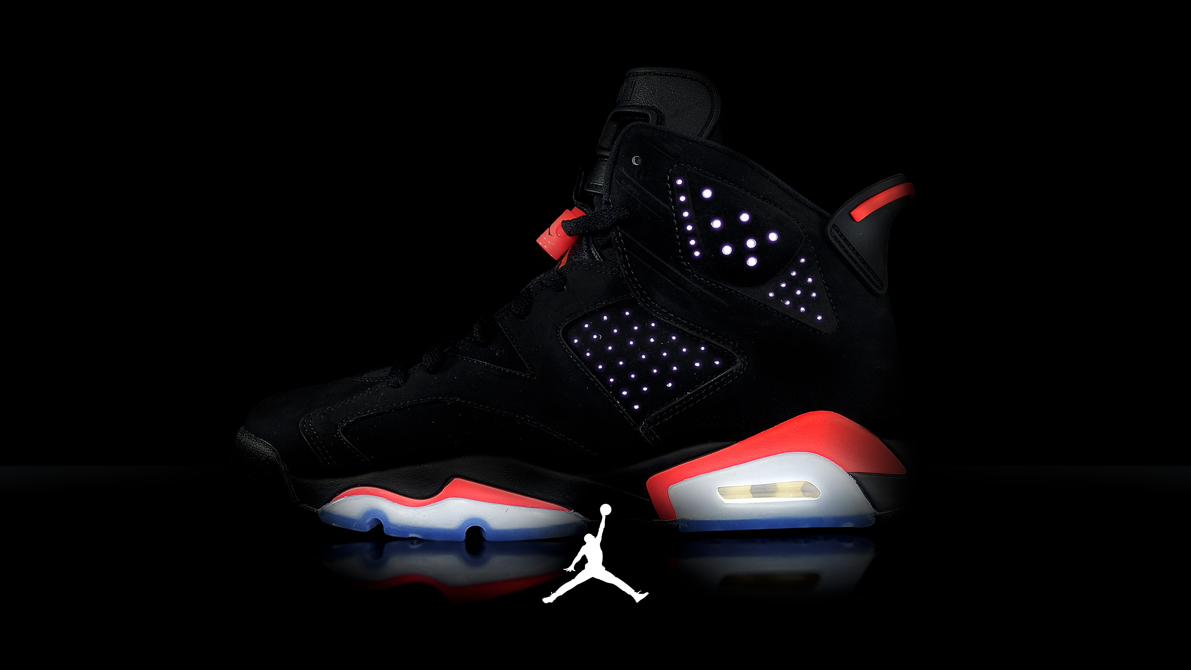 Sneaker Air Jordan nera rossa, 3840x2160 4K Ultra HD, Monitor 4K