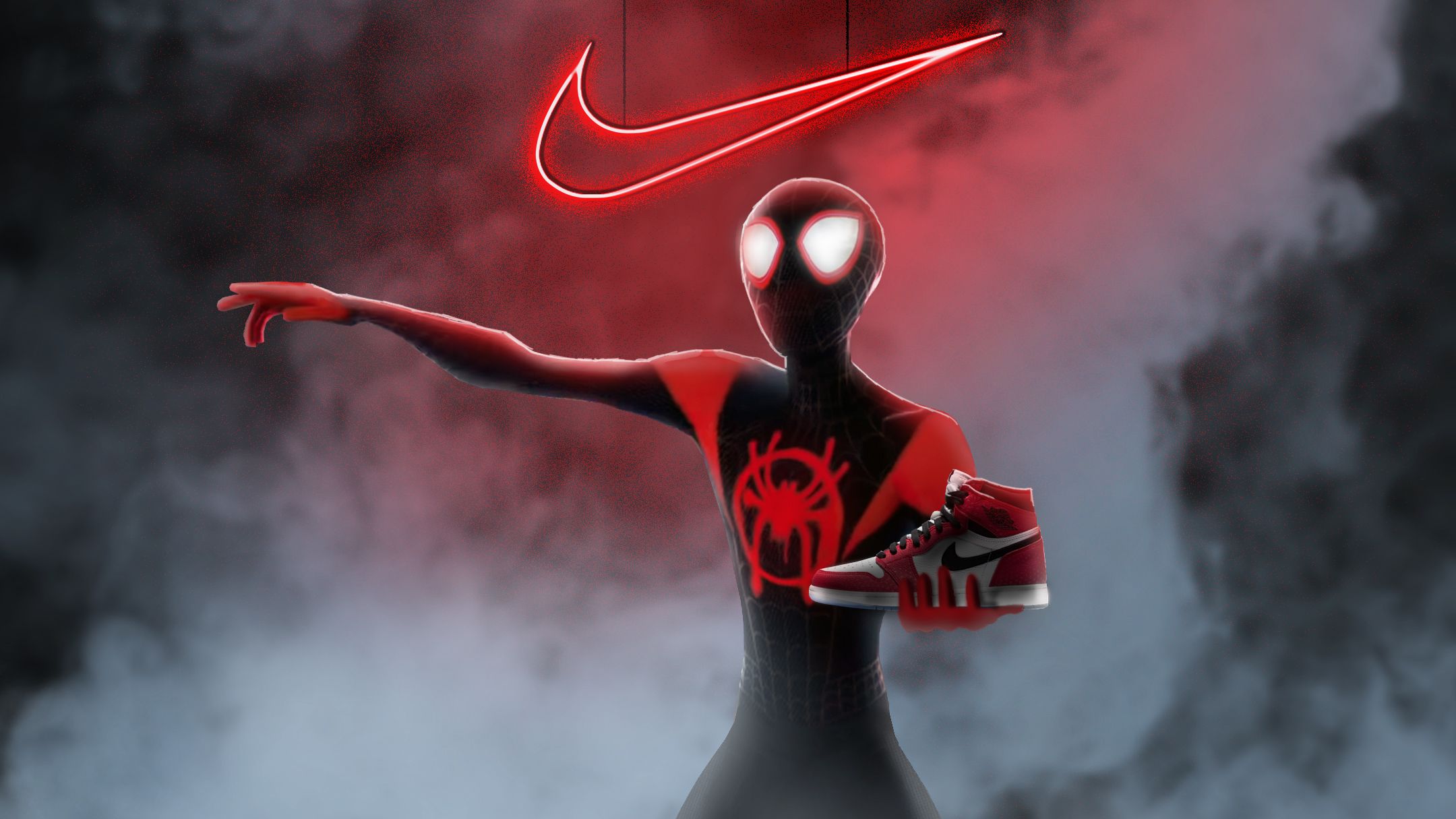 Spiderman Miles Morales Nike Air Jordan, sneaker, 2160x1215 2K, Desktop