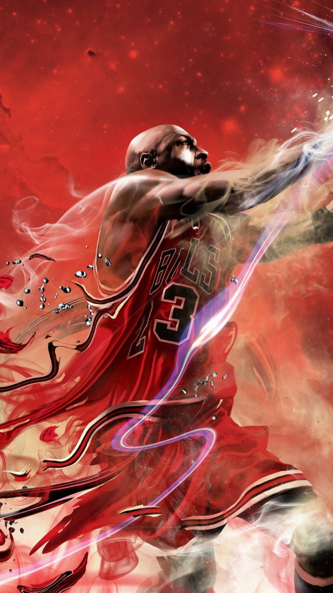 Giocatore basket Jordan effetto fumo, 1080x1920 Full HD Verticale, iPhone