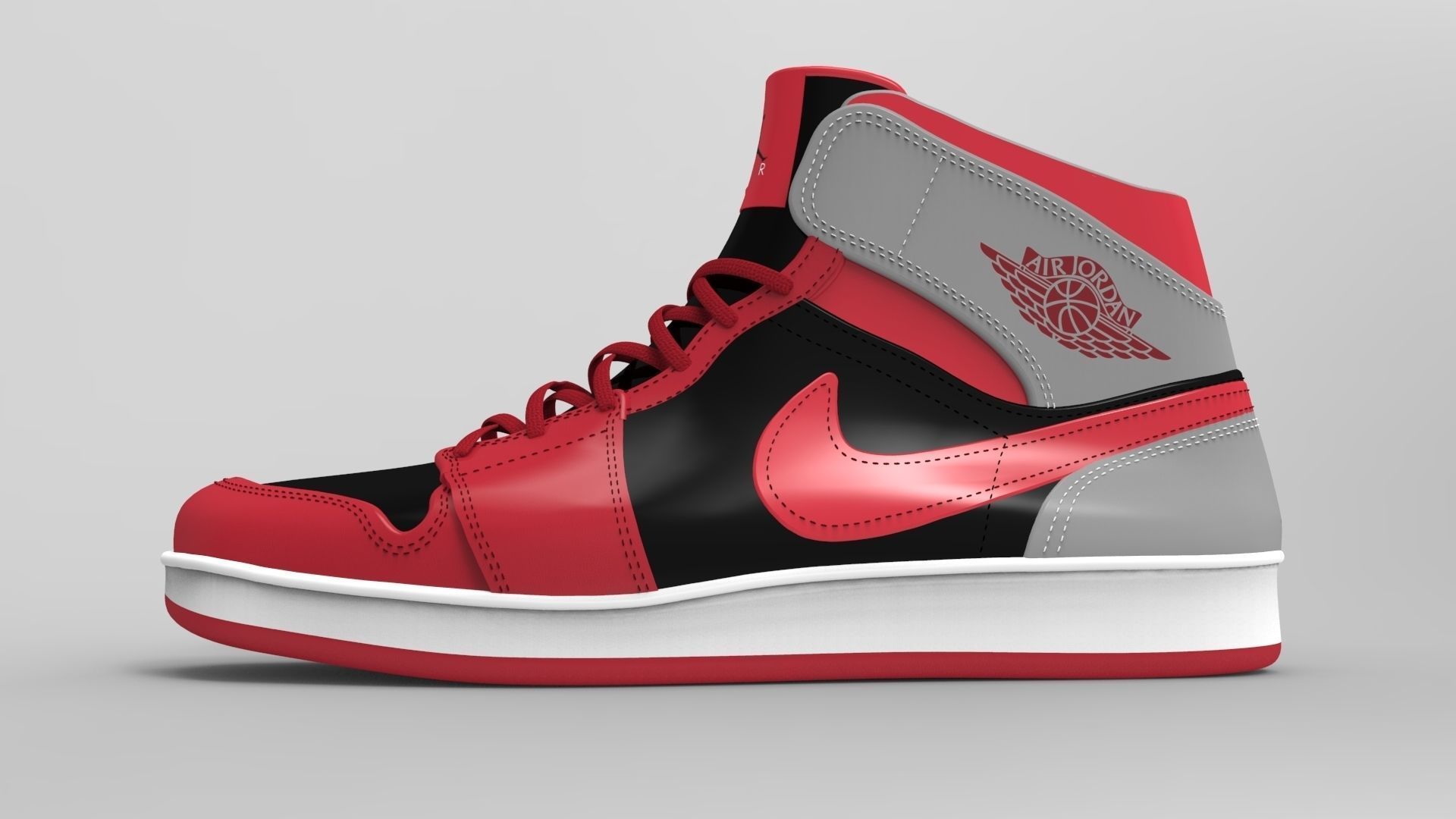 Sneaker Air Jordan 3D rossa, 1920x1080 Full HD, PC