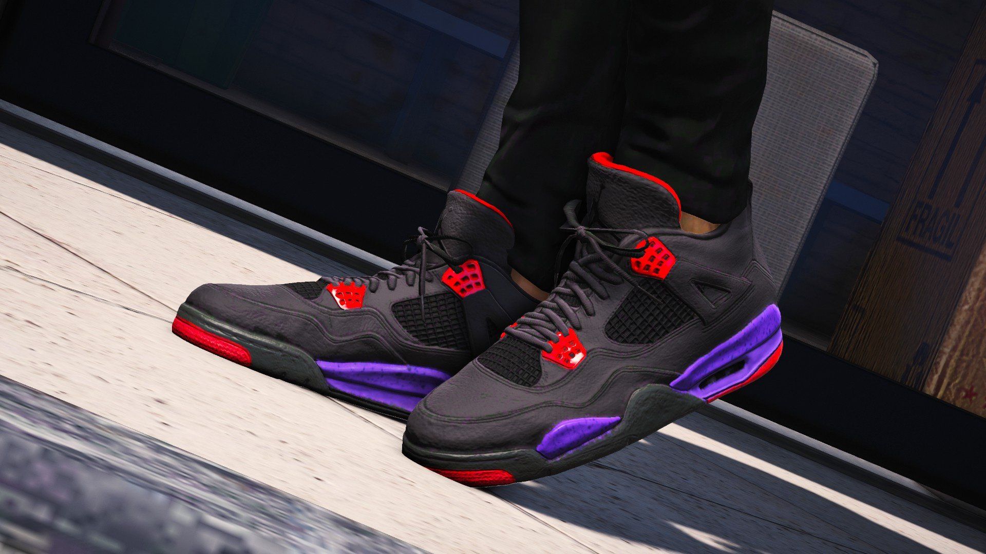 Air Jordan 4 blu appese, 1366x768 HD, Desktop