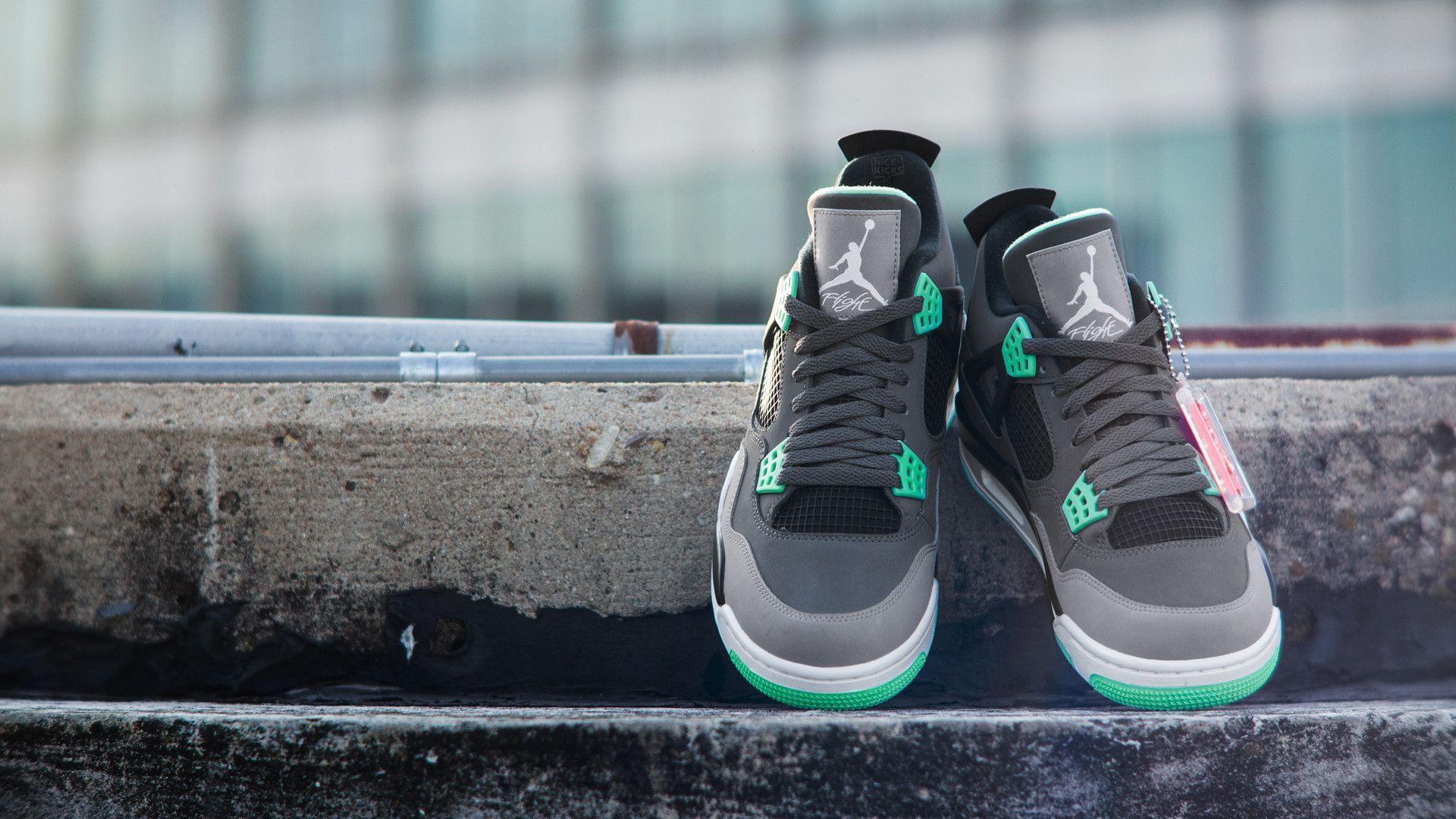Sneaker Air Jordan 4 verde, Nike, 1920x1080 Full HD, Laptop