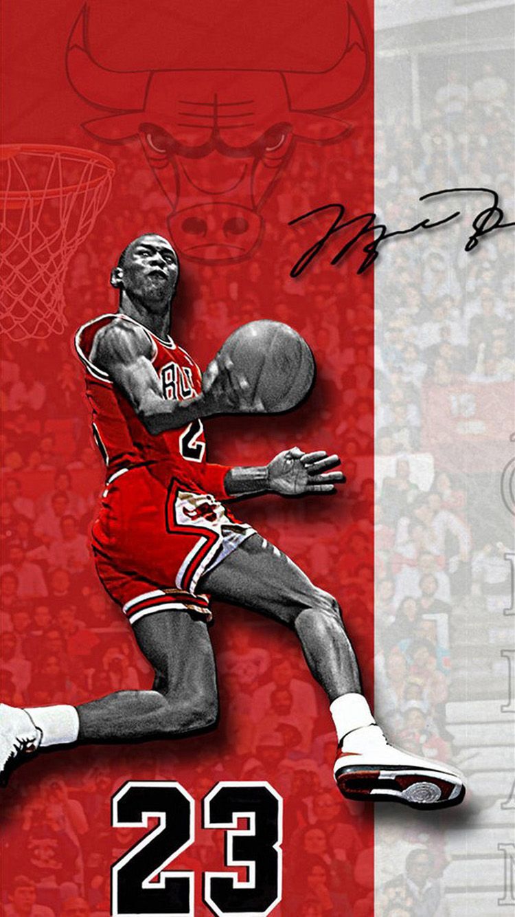 Michael Jordan Chicago Bulls basket, 750x1334 Full HD Verticale, iPhone