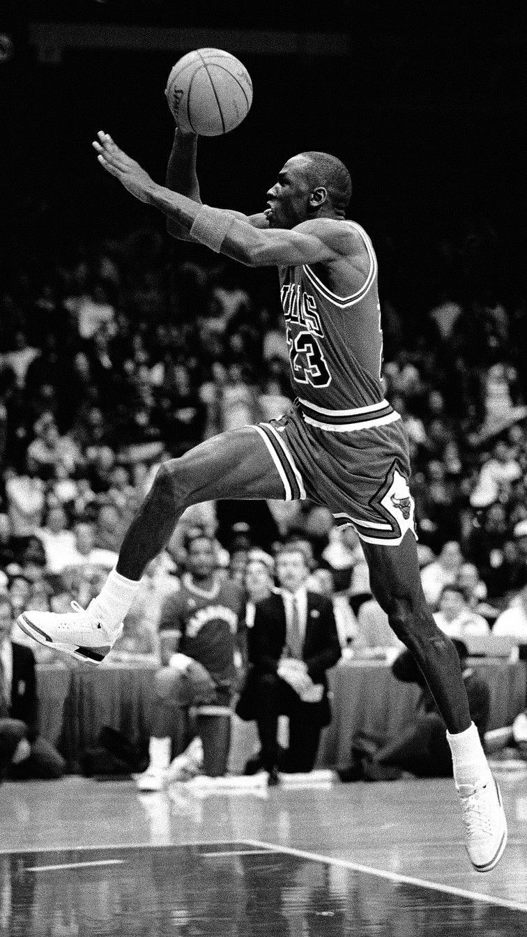 Michael Jordan basket bianco/nero, 756x1344 Verticale, Telefono