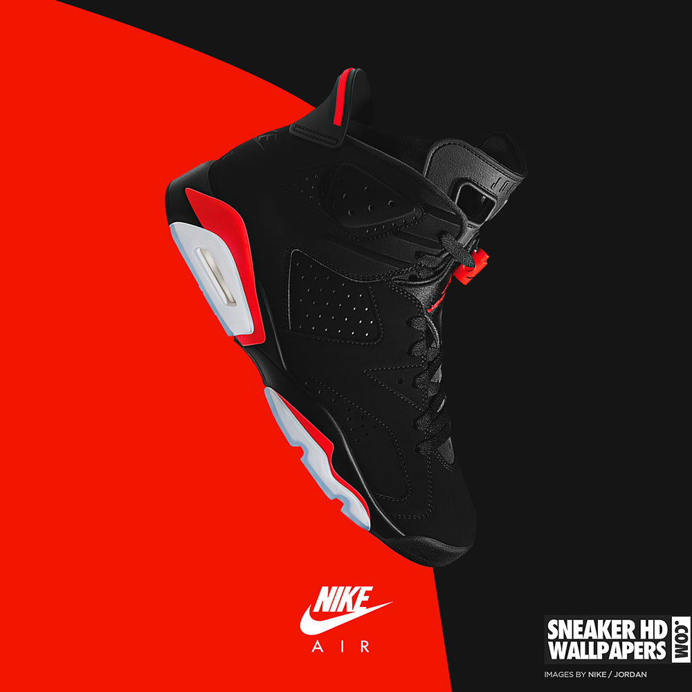 Nike Air Jordan 6 nera rossa, sneaker, 1000x1000 HD, Laptop