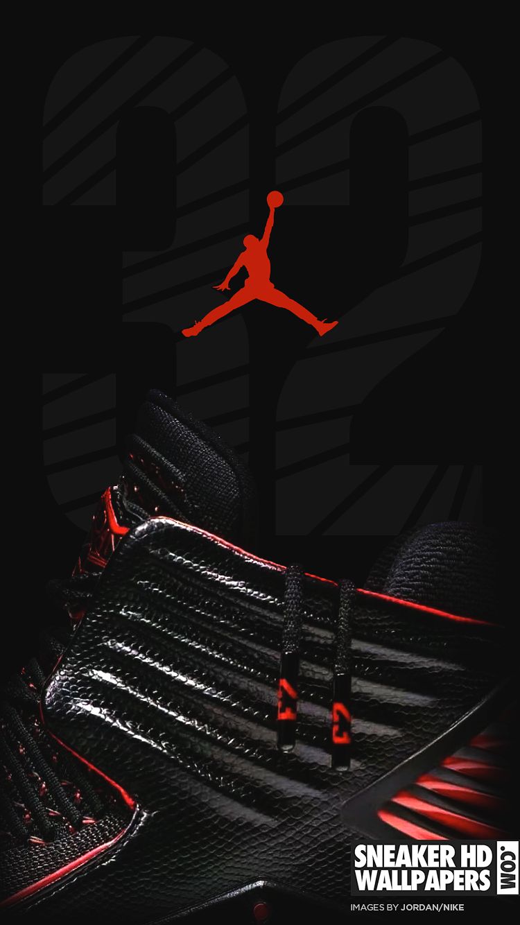 Sneaker Air Jordan nera rossa, Nike, 750x1334 Verticale, Mobile