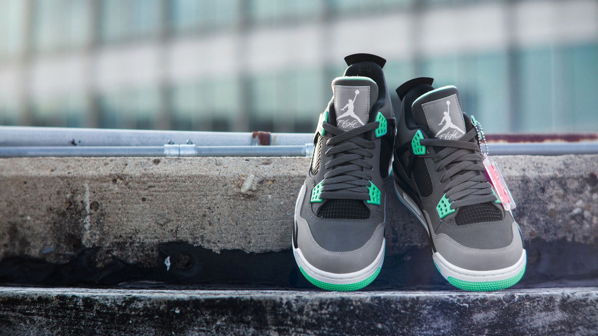 Sneaker Air Jordan grigie verdi, 1920x1080 Full HD, Desktop