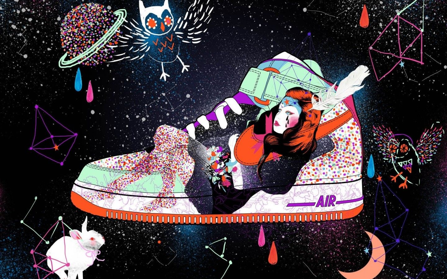 Sneaker Air Jordan spazio surreale, 1440x900 720p, PC