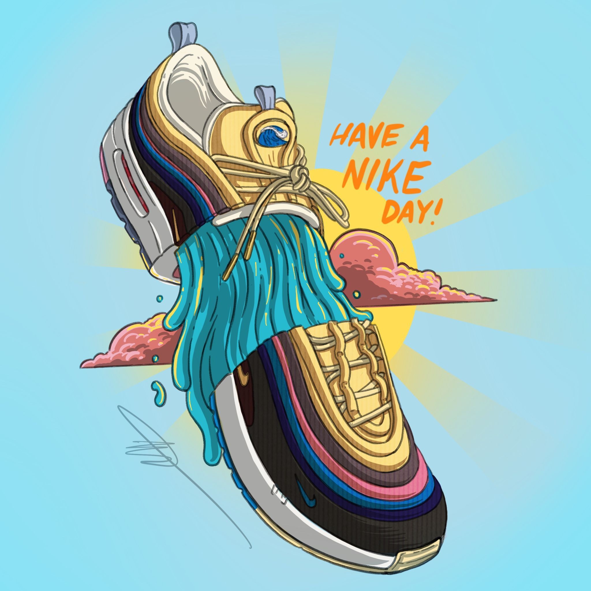 Nike Air Max 97 illustrazione, 2048x2048 Hi-Res, iMac