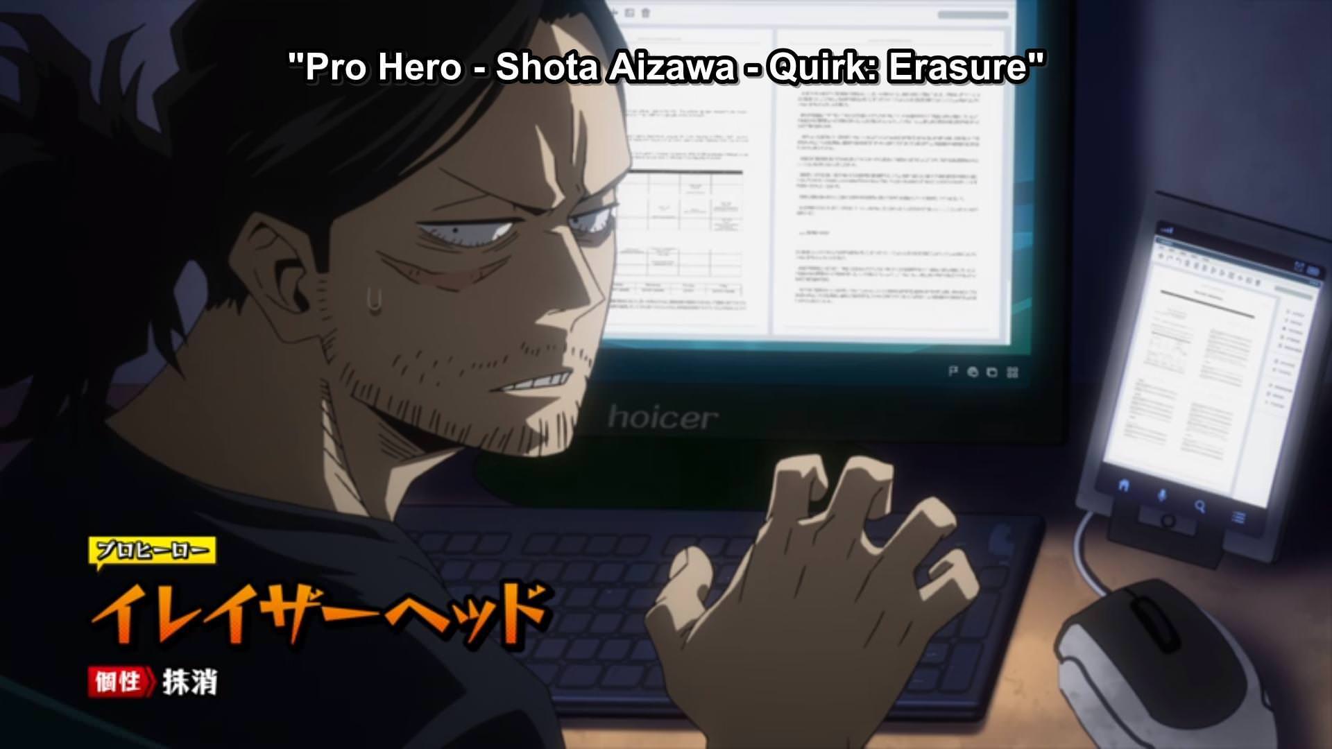 Aizawa Eraserhead manga collage, 3840x2160 4K, Monitor 4K