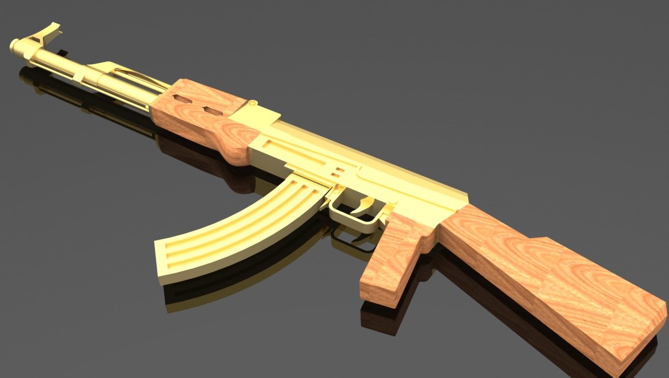 AK-47 dorato su legno, 1680x1260 HD Ready, Notebook Gaming