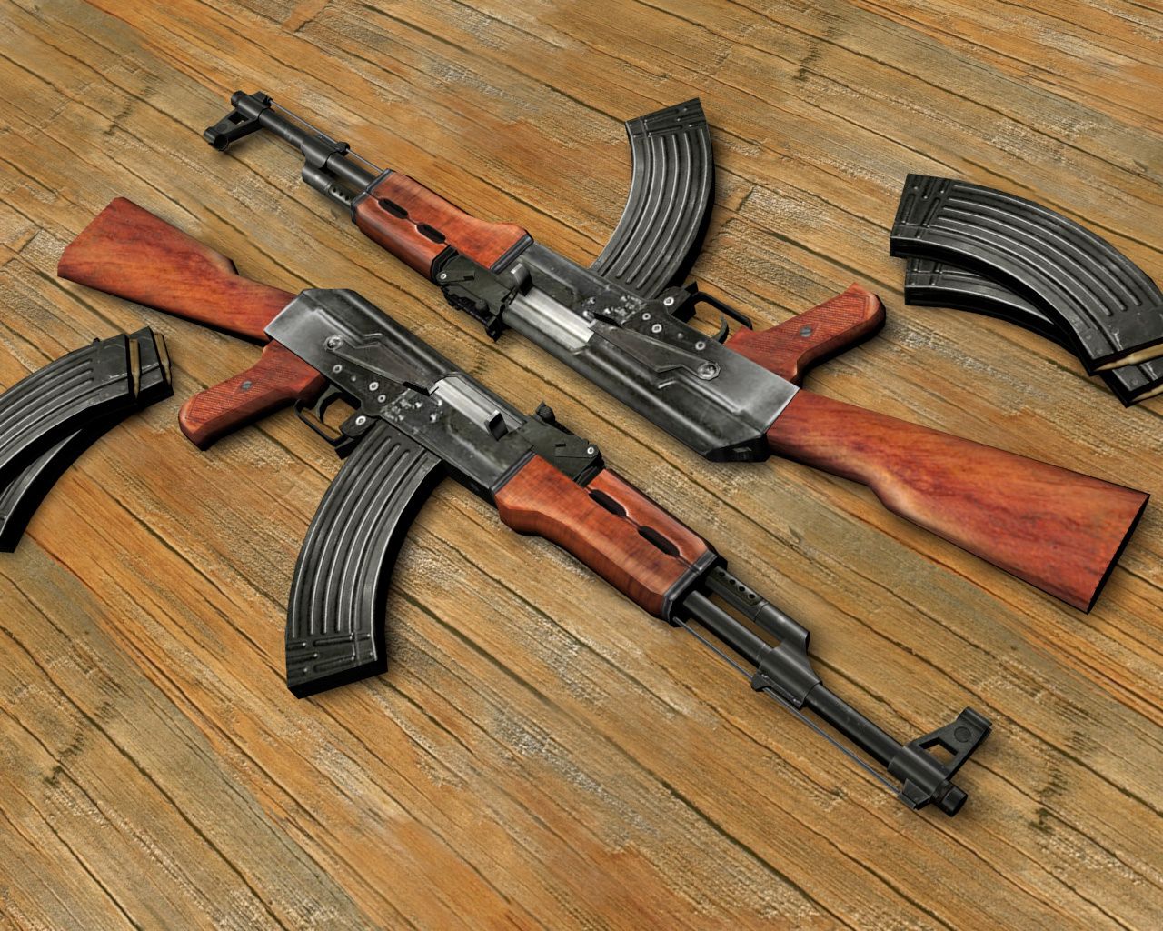 Fucile AK-47 caricatori, 1280x1024 720p, Laptop