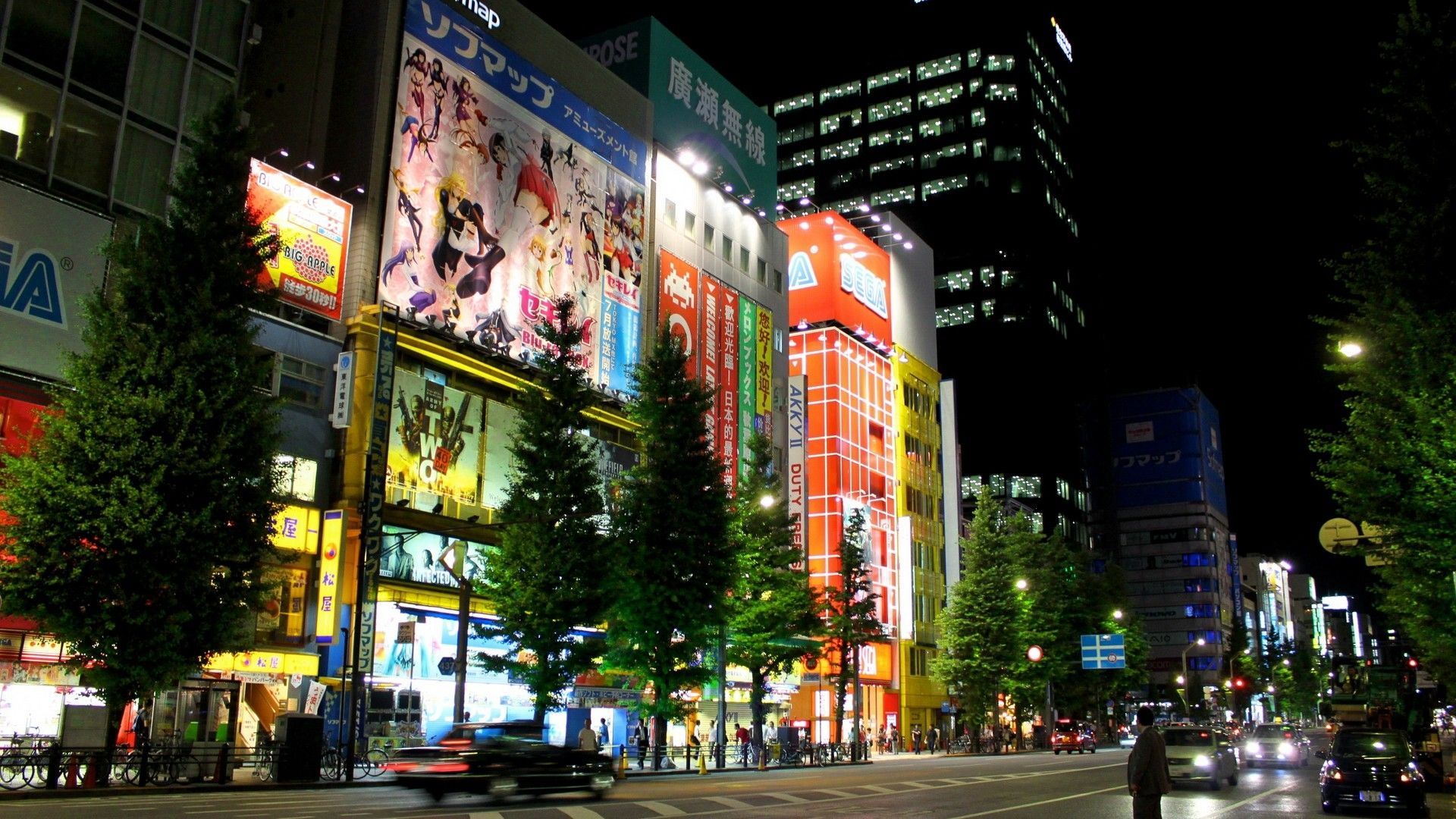 Akihabara notturna insegne luminose, 1920x1080 Full HD 1080p, PC