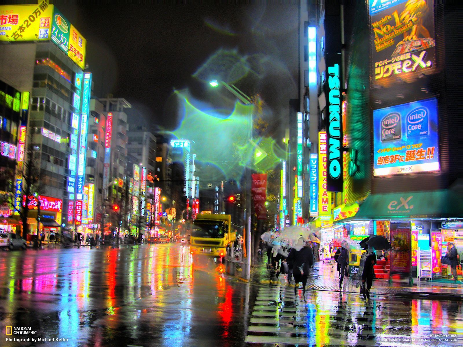 Akihabara di notte, insegne neon, 1600x1200 HD, Lenovo Legion