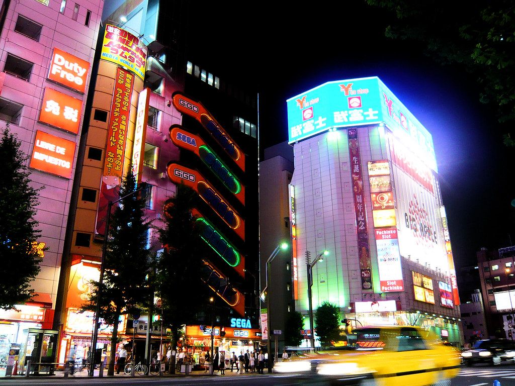 Akihabara Electric City di notte, 1024x768 HD, Desktop
