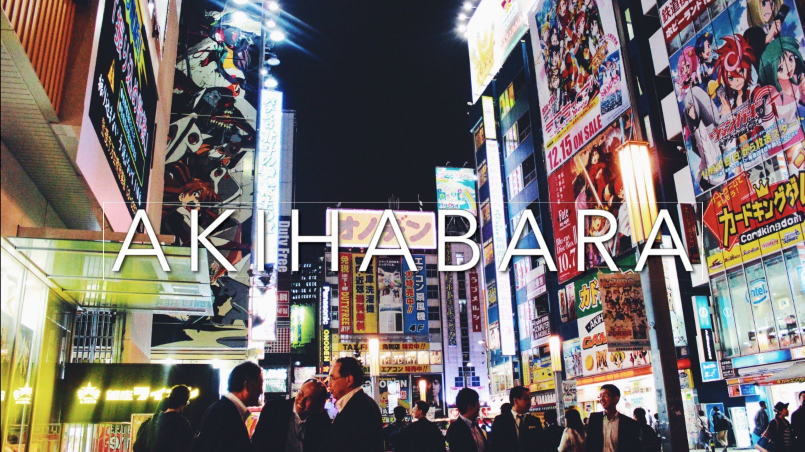 Akihabara di notte, insegne luminose, 2560x1440 2K, Desktop