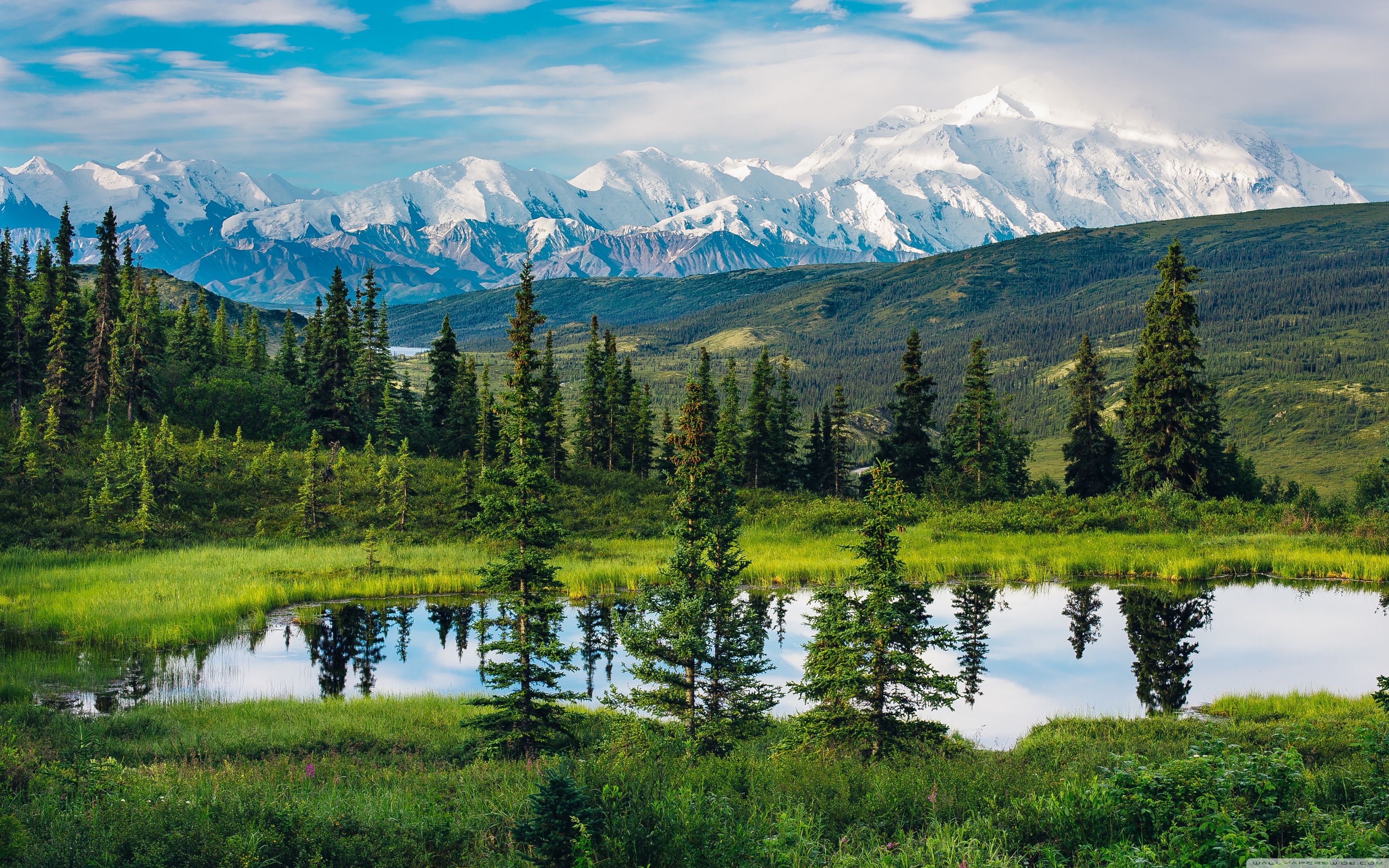 Catena montuosa Alaska con lago, 3840x2400 4K, Desktop 4K