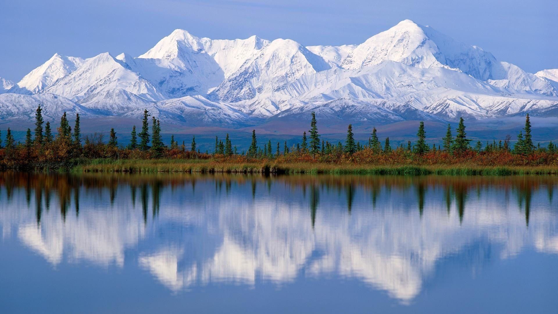 Montagne innevate Alaska con lago, 1920x1080 1080p, PC