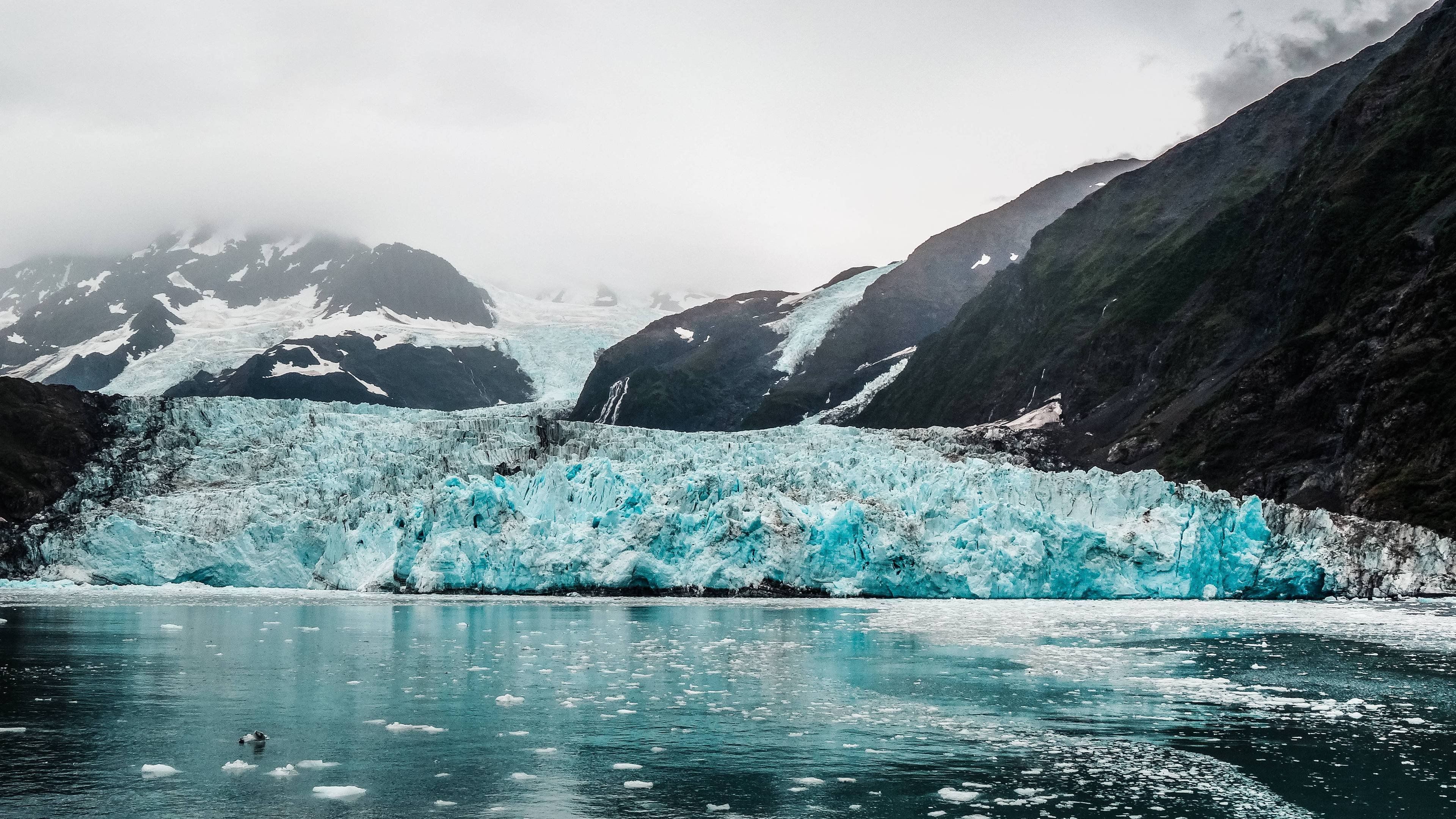 Ghiacciaio Alaska montagne mare, 3840x2160 4K Ultra HD, Monitor 4K