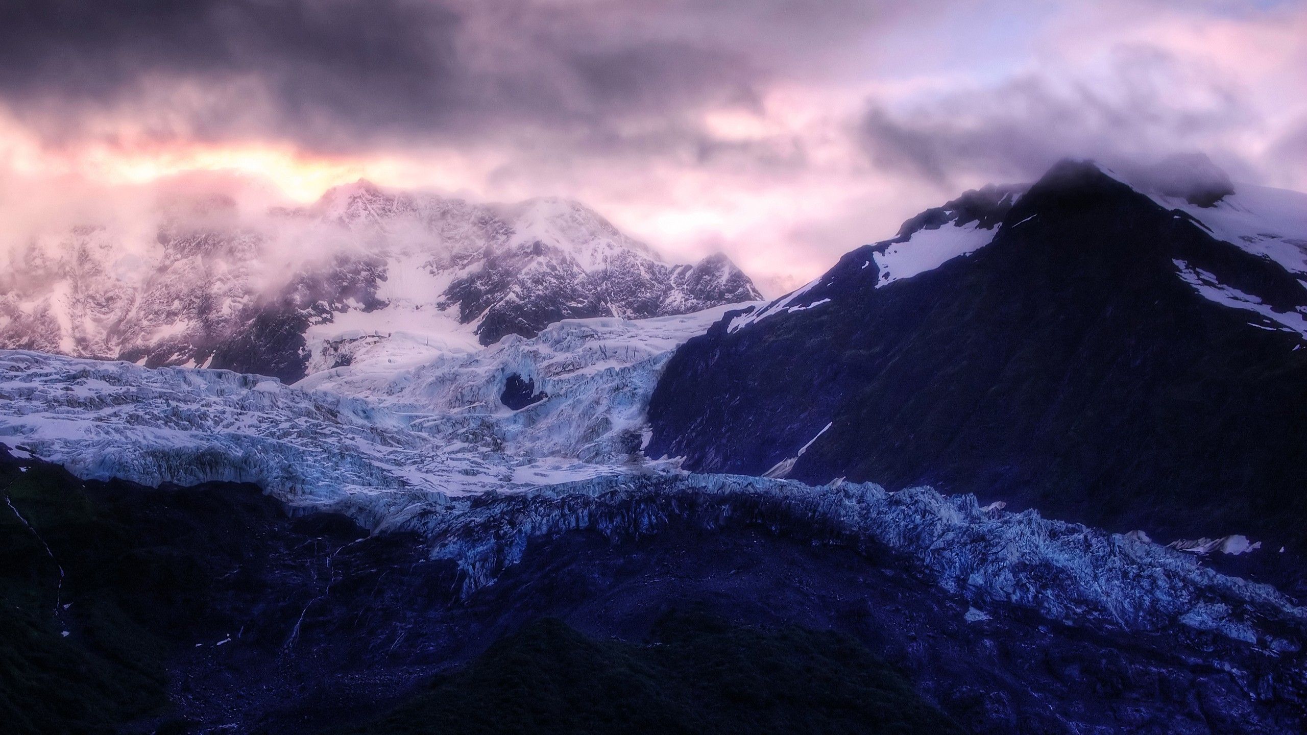 Montagne innevate ghiacciaio Alaska, 2560x1440 1440p, Desktop
