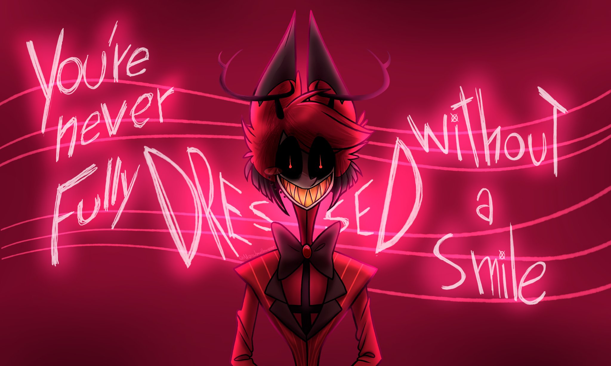 Alastor Hazbin Hotel sorriso rosso, 2048x1229 Hi-Res, Desktop