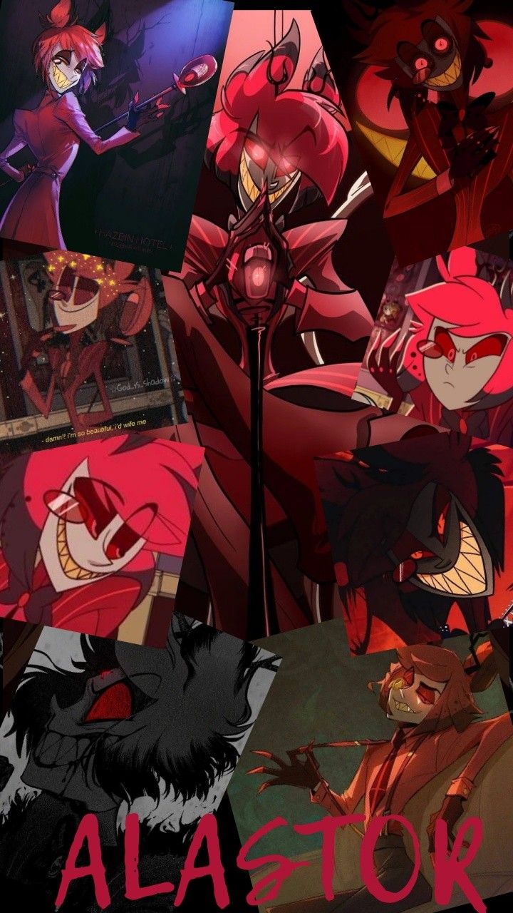 Alastor Hazbin Hotel collage, 720x1280 Full HD Verticale, Smartphone