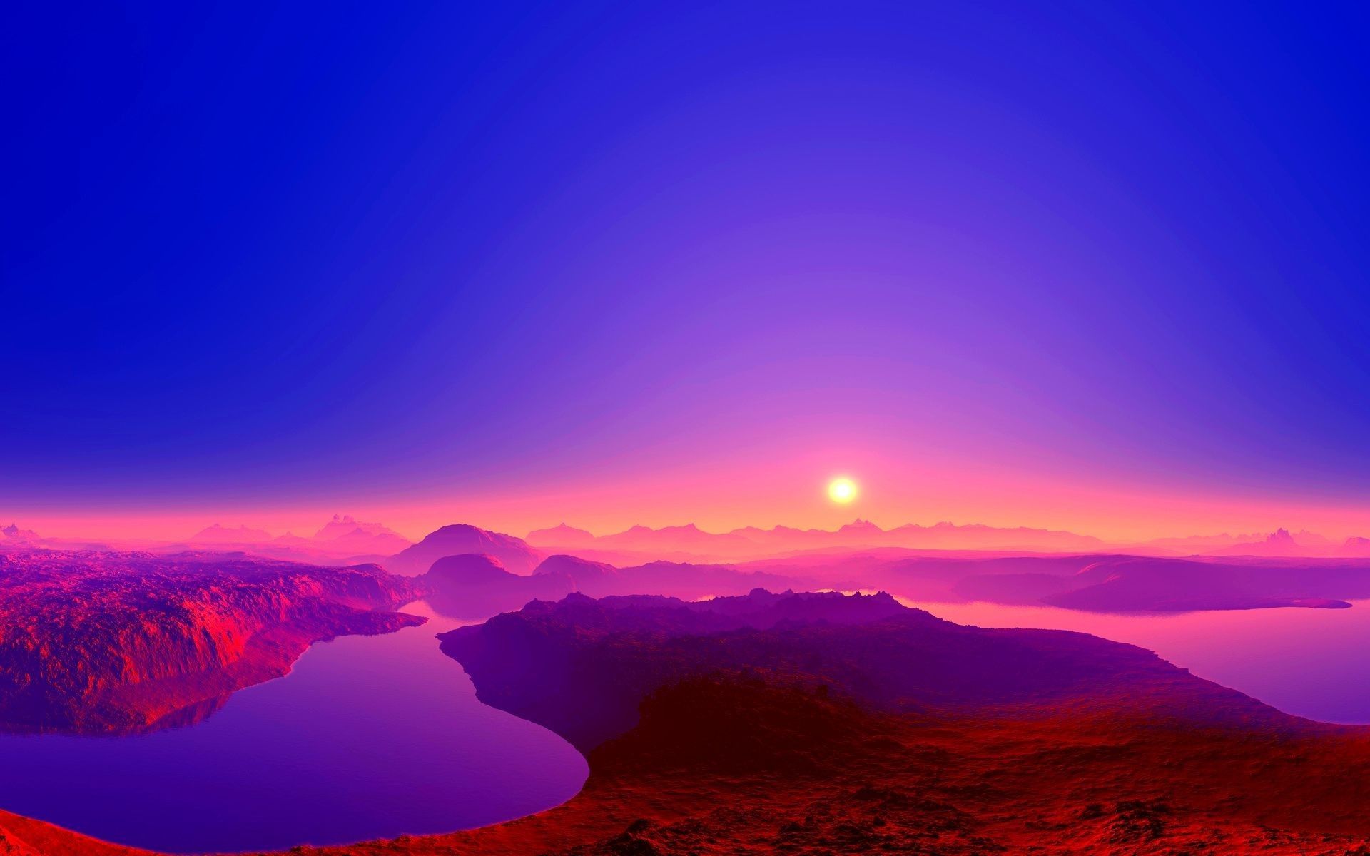 Alba su montagne e lago, 1920x1200 WUXGA, Desktop