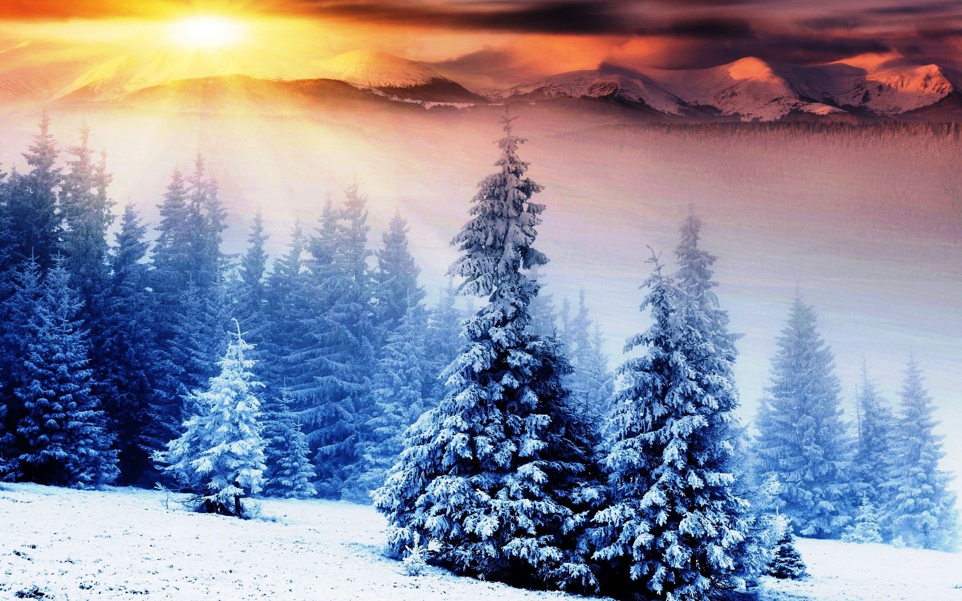 Ponte di legno alba montagne, 1920x1200 Full HD+, PC Desktop