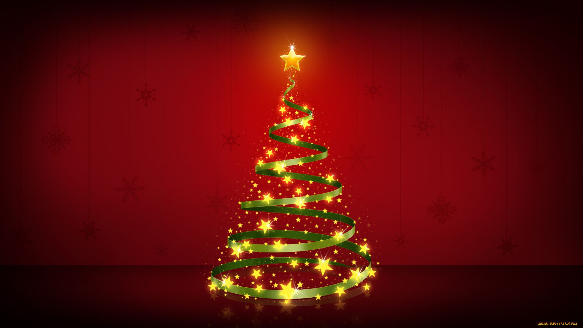 Albero di Natale luminoso rosso, 1920x1080 1080p, PC