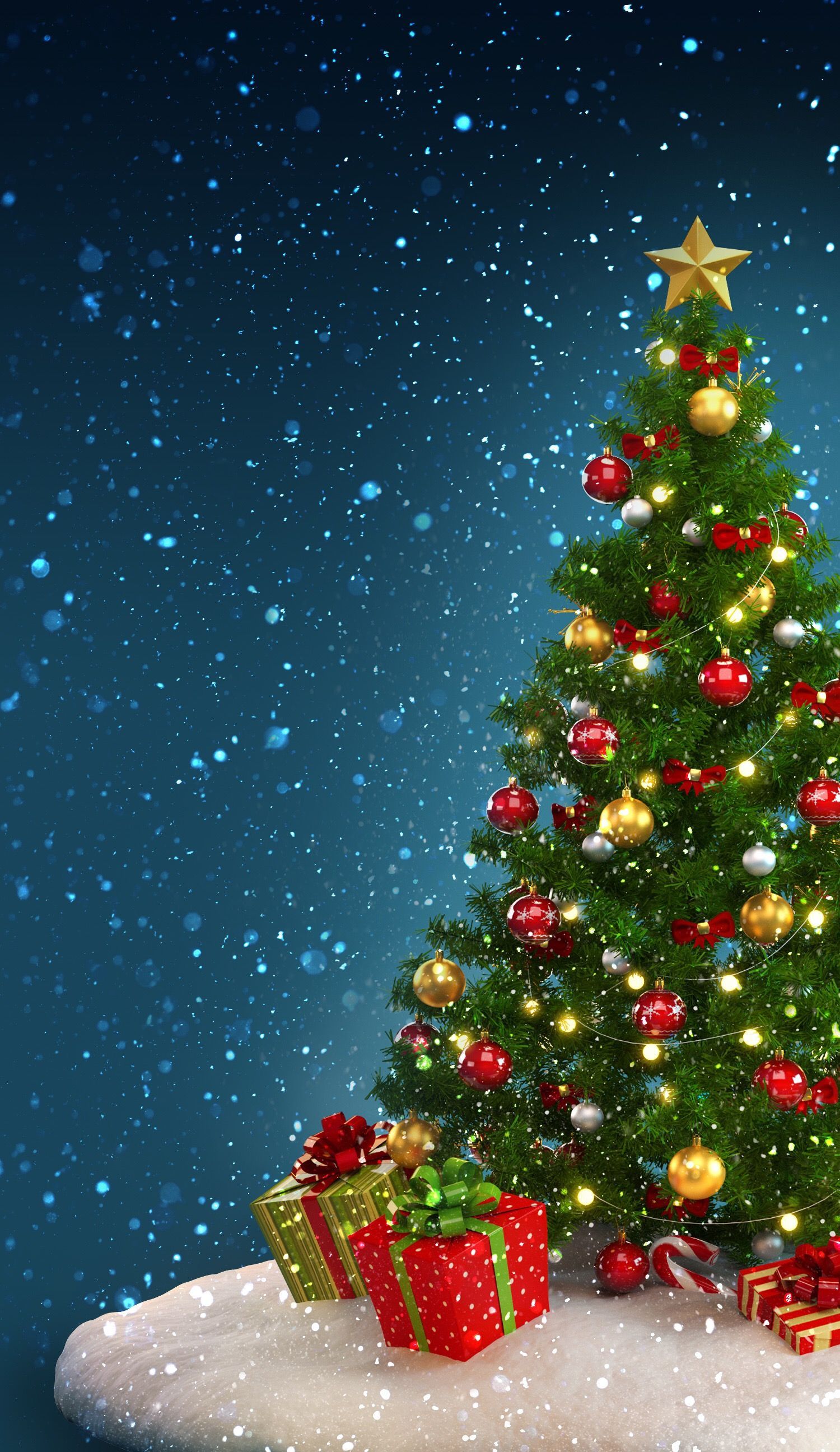 Albero di Natale con regali, 1500x2592 Full HD Verticale, Smartphone