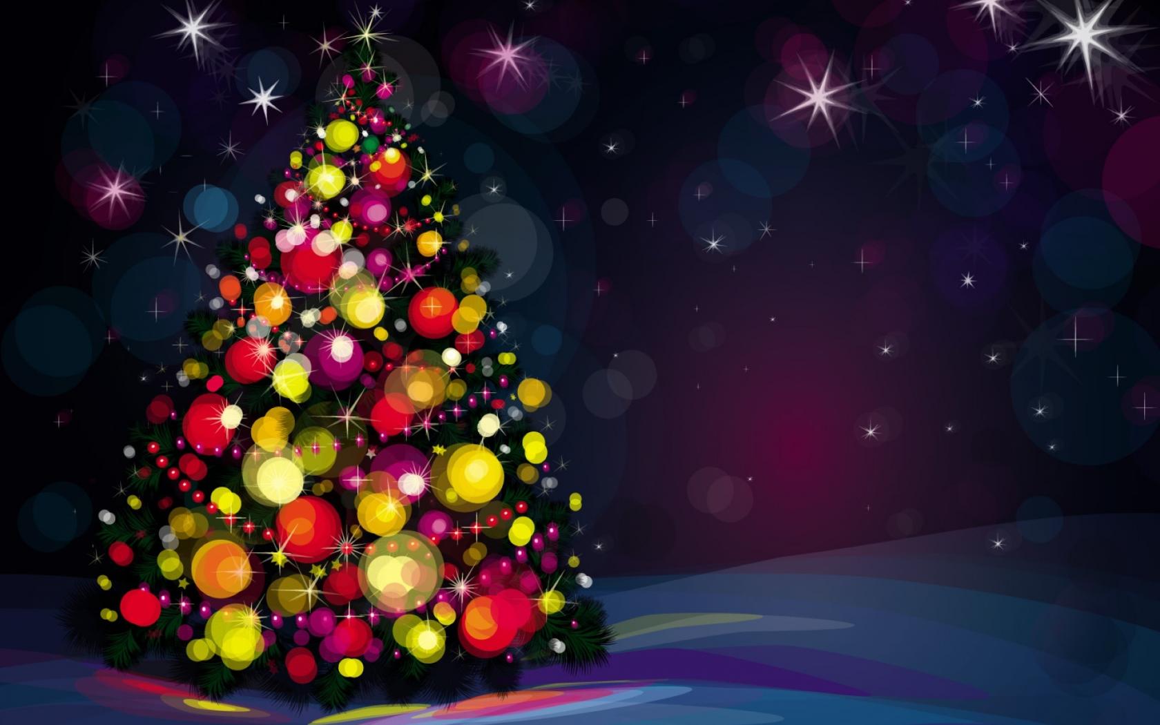 Albero di Natale colorato bokeh, 1680x1050 HD Ready, Desktop