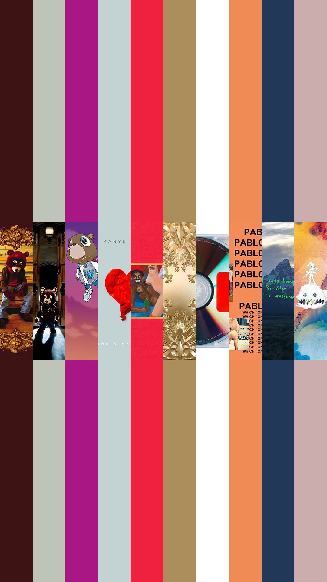 Copertine album Kanye West strisce, 1080x1920 Full HD Verticale, Samsung Galaxy