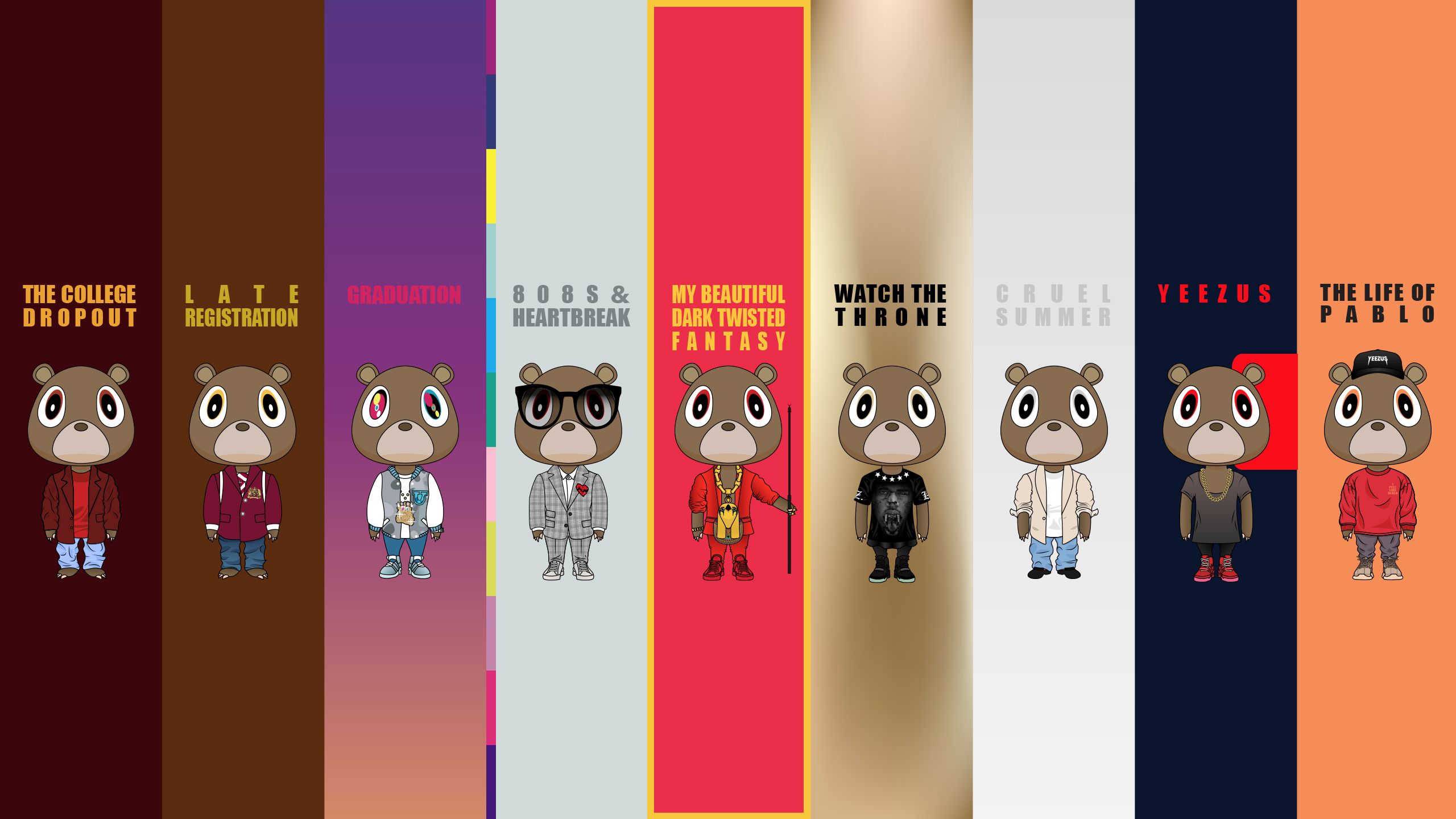 Copertine album Kanye West orsetto, 2560x1440 QHD, Laptop