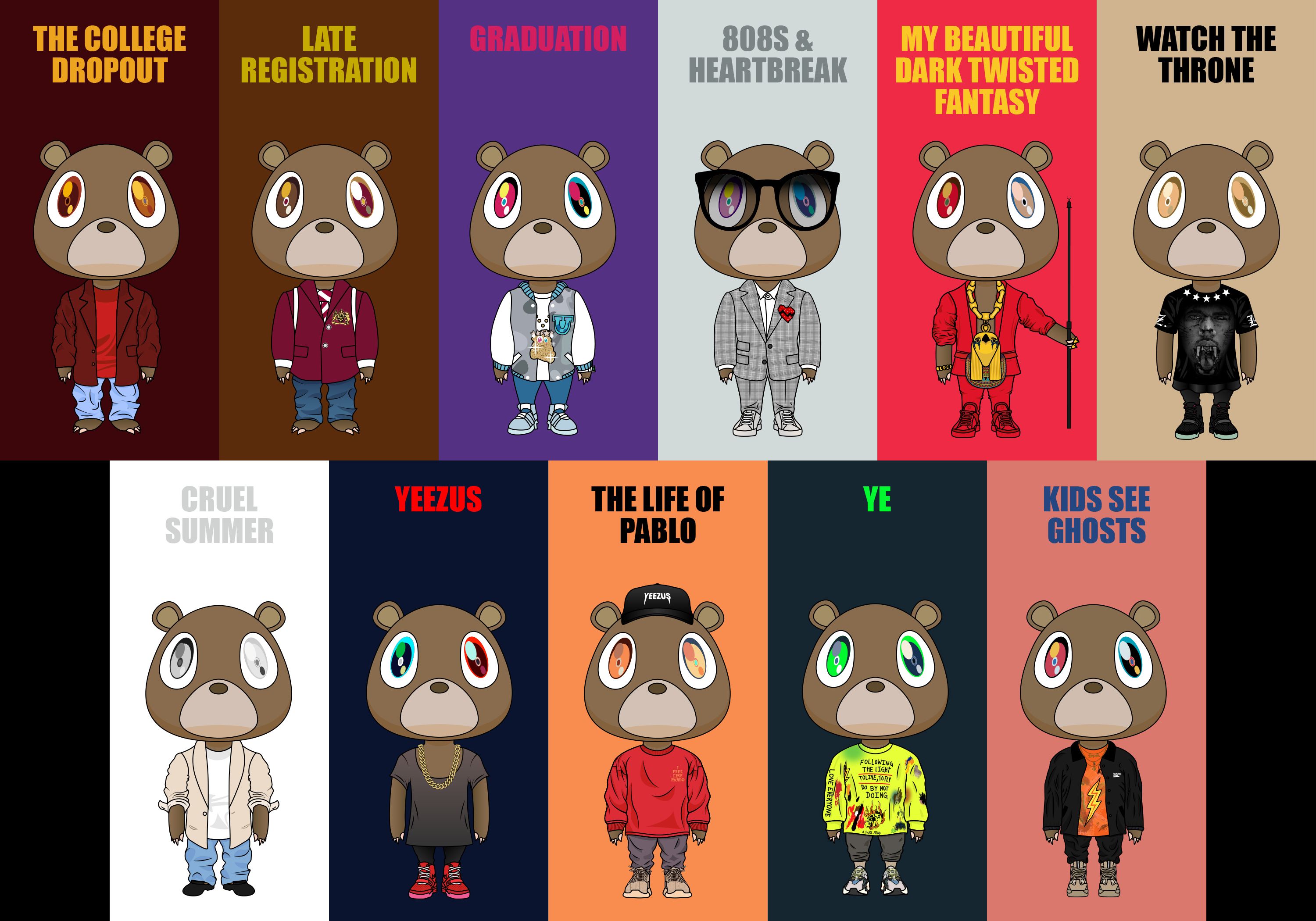 Orsetti album Kanye West, 3000x2100 2K, Desktop