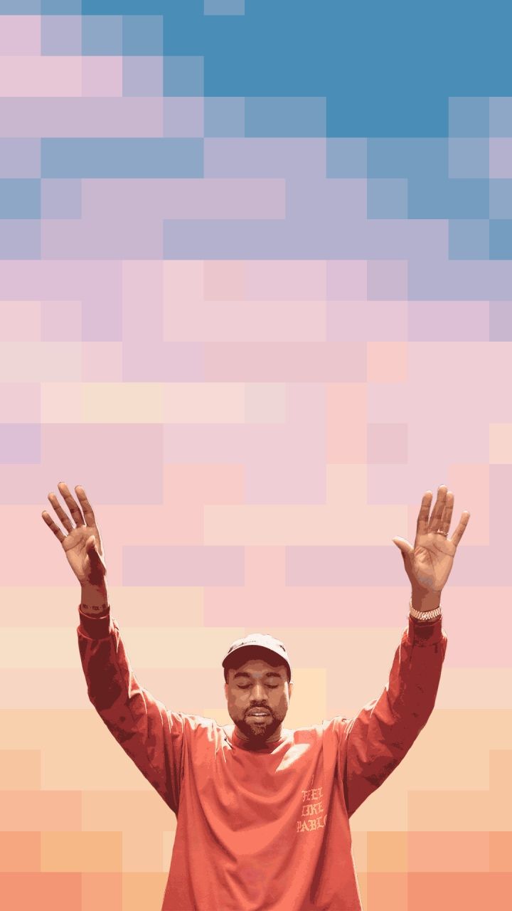 Uomo braccia alzate cielo pixelato, 720x1280 Verticale, Mobile