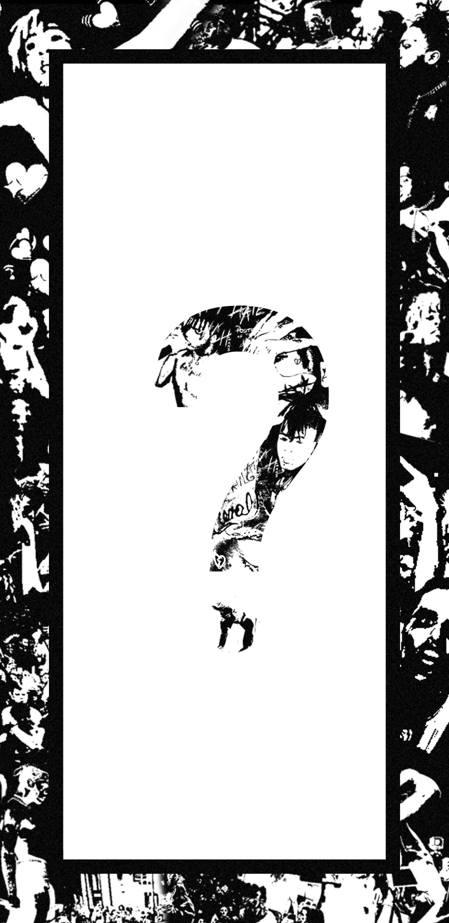 Punto interrogativo bianco e nero, 1440x2960 Verticale, Mobile
