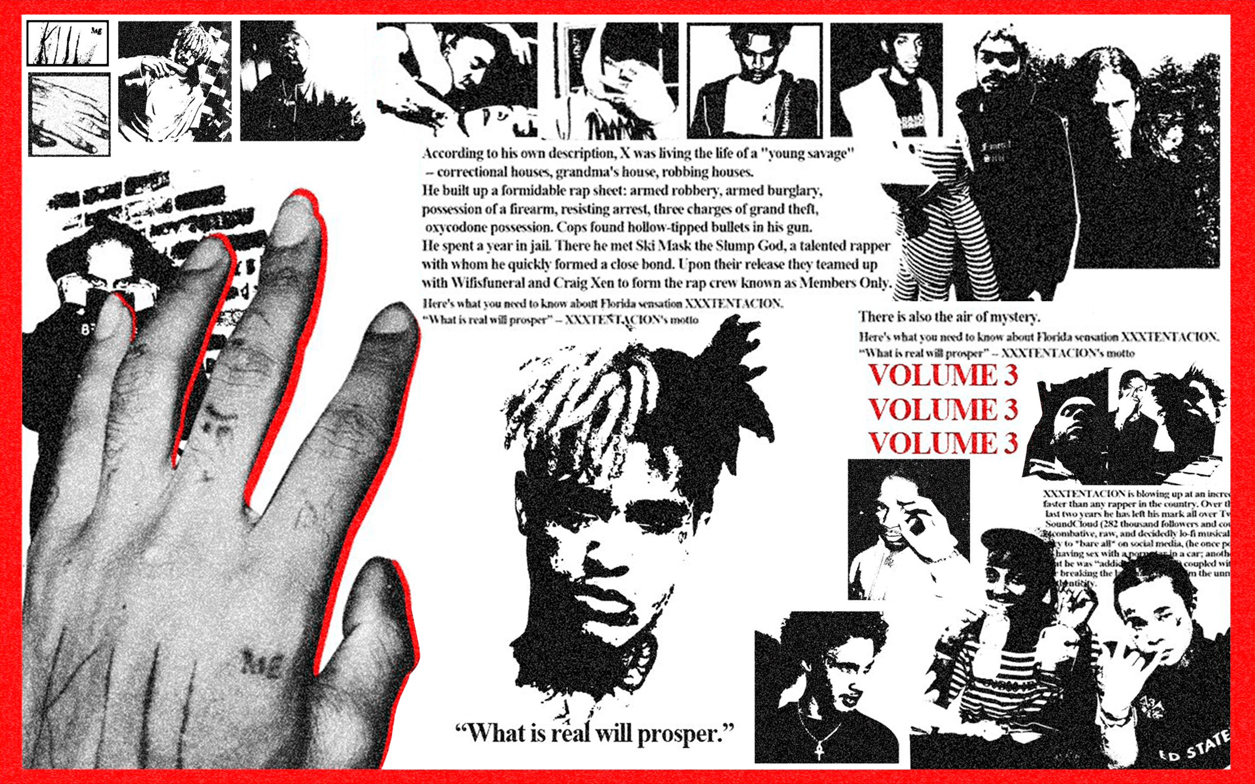 Collage album XXXTentacion bianco nero, 2560x1600 2K, PC