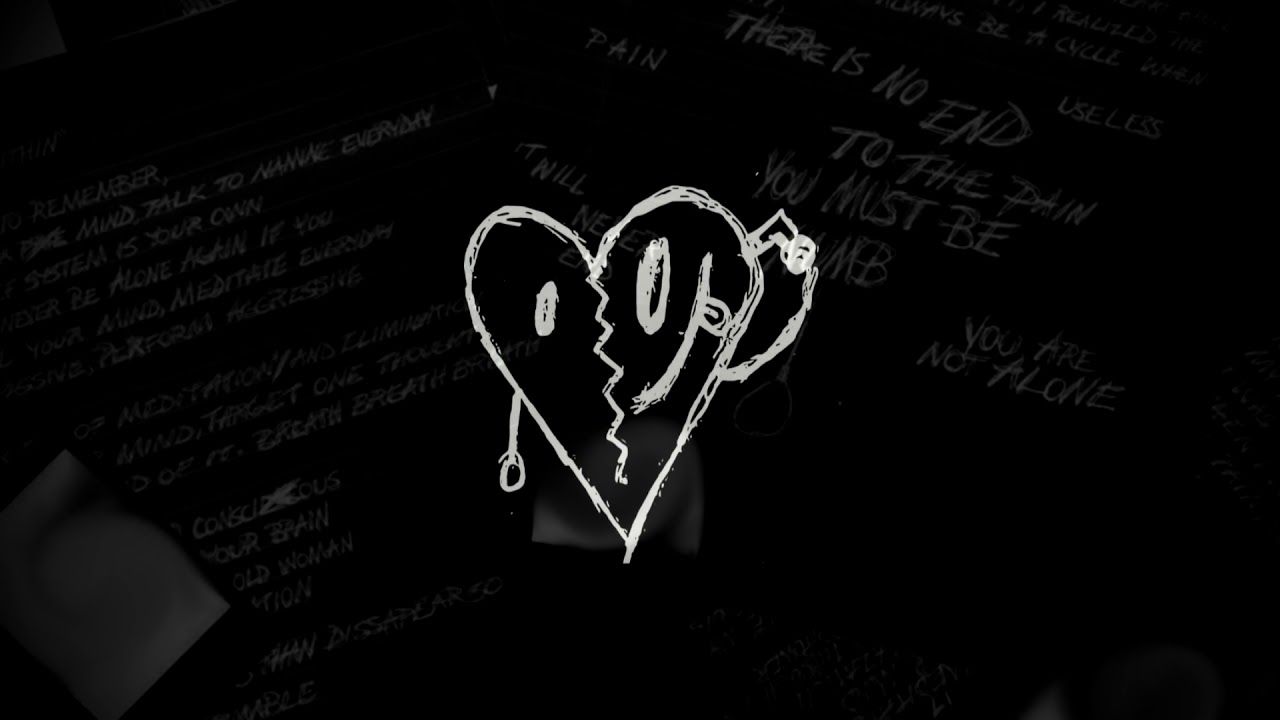 Cuore spezzato disegnato nero, 1280x720 HD, Desktop