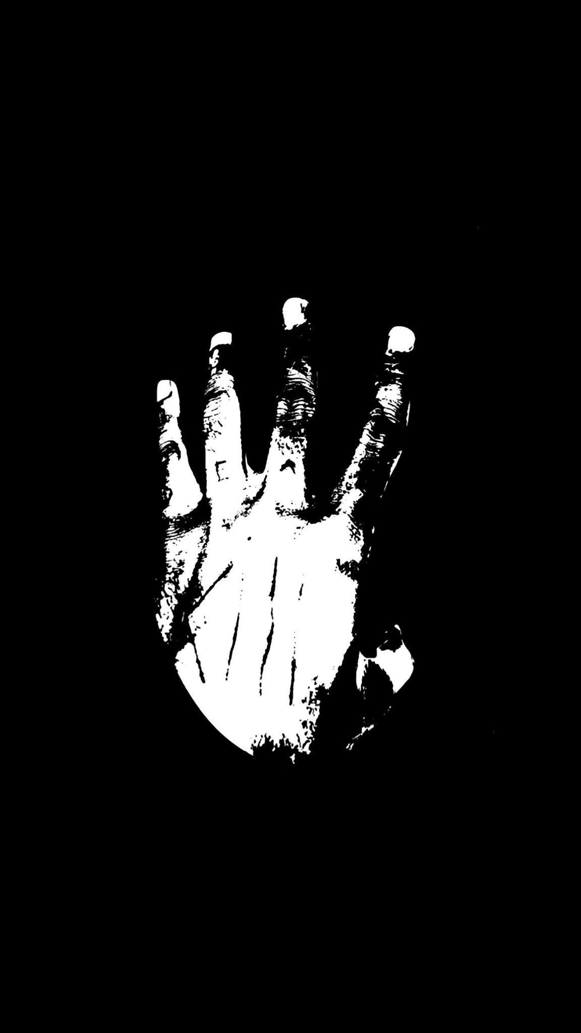 Mano bianca su nero, 1152x2048 Verticale, Android