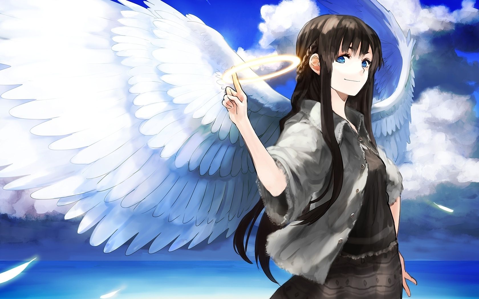 Ragazza anime con ali angelo, 1680x1050 HD Ready, Notebook Gaming